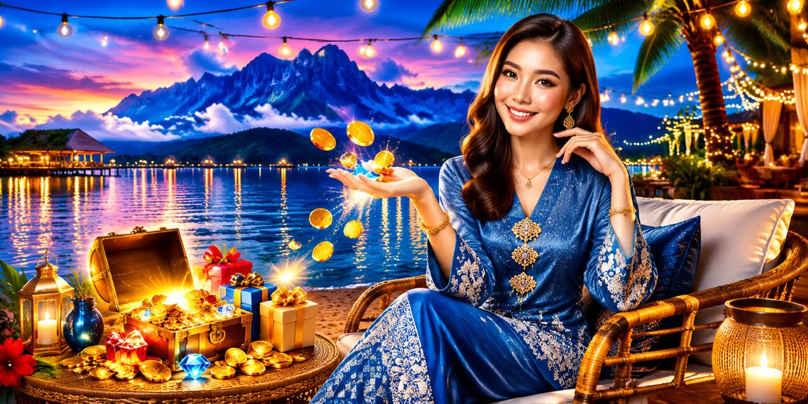 Sesi penjudi kasino dengan baju kurung tradisional Sabah
